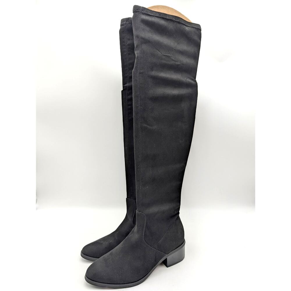 New York & Company Rana Over The Knee Boots Side Zip Women's Black Sz US6.5 EU37